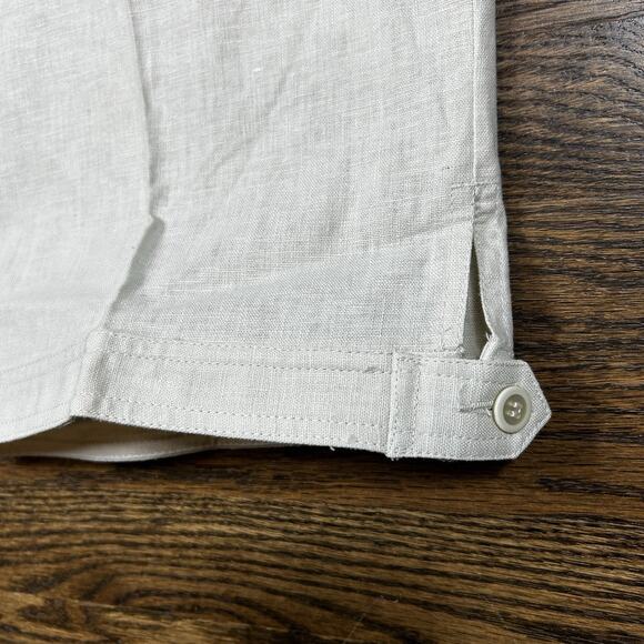 CJ Banks Pants Womens 22W Plus White Linen Cropped Button Tab Beach Resort NWT - Picture 12 of 12